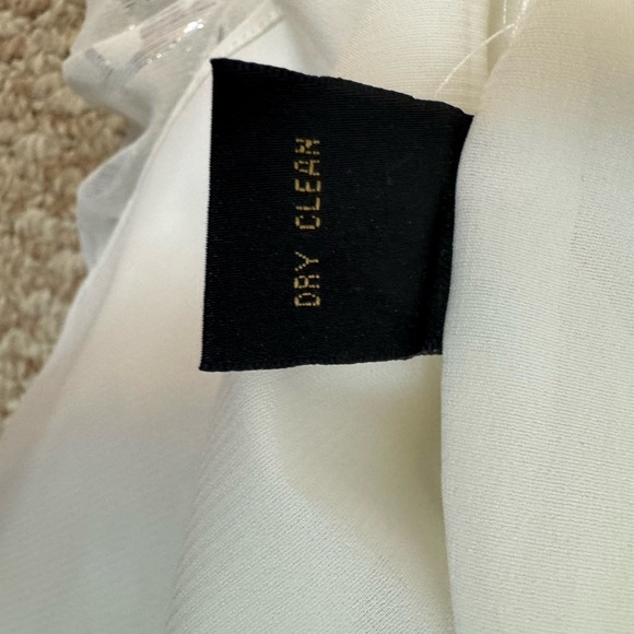 Nicole Miller Silk One Shoulder Dress Maxi 10 Long Foil Silver White Gown Size 2 - Picture 11 of 16